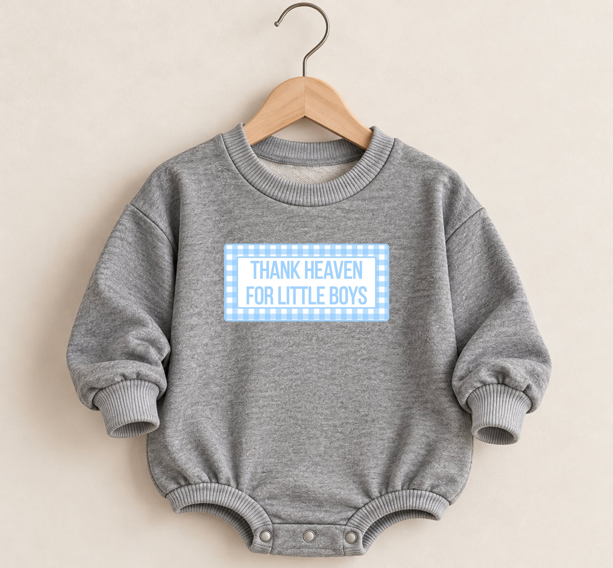 Thank Heaven For Little Boys Long Sleeve Bubble