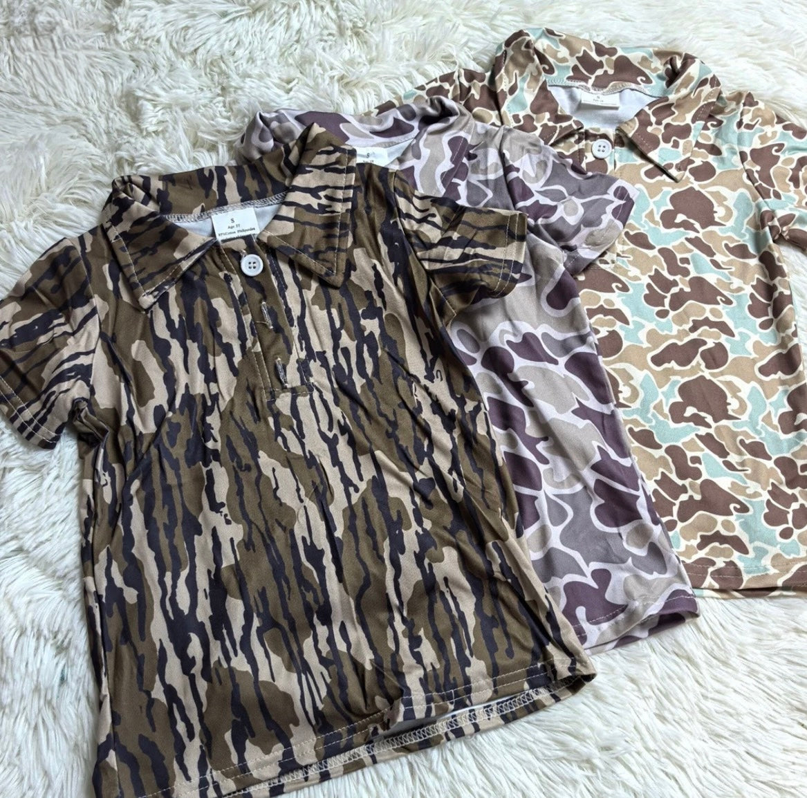 Boys Camo Polo