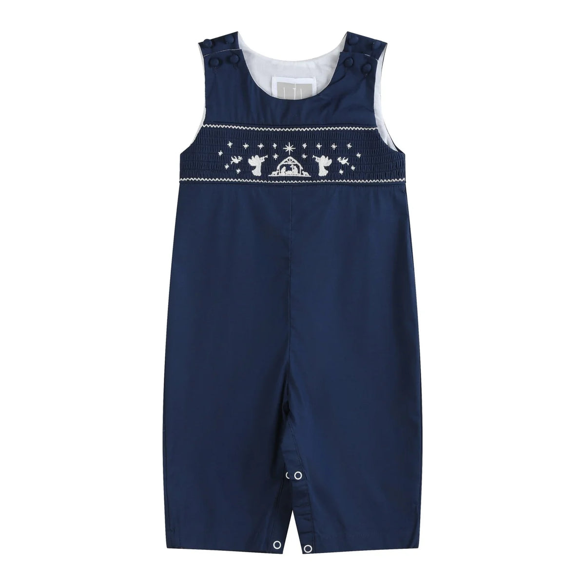 Blue Nativity Smocked Longalls