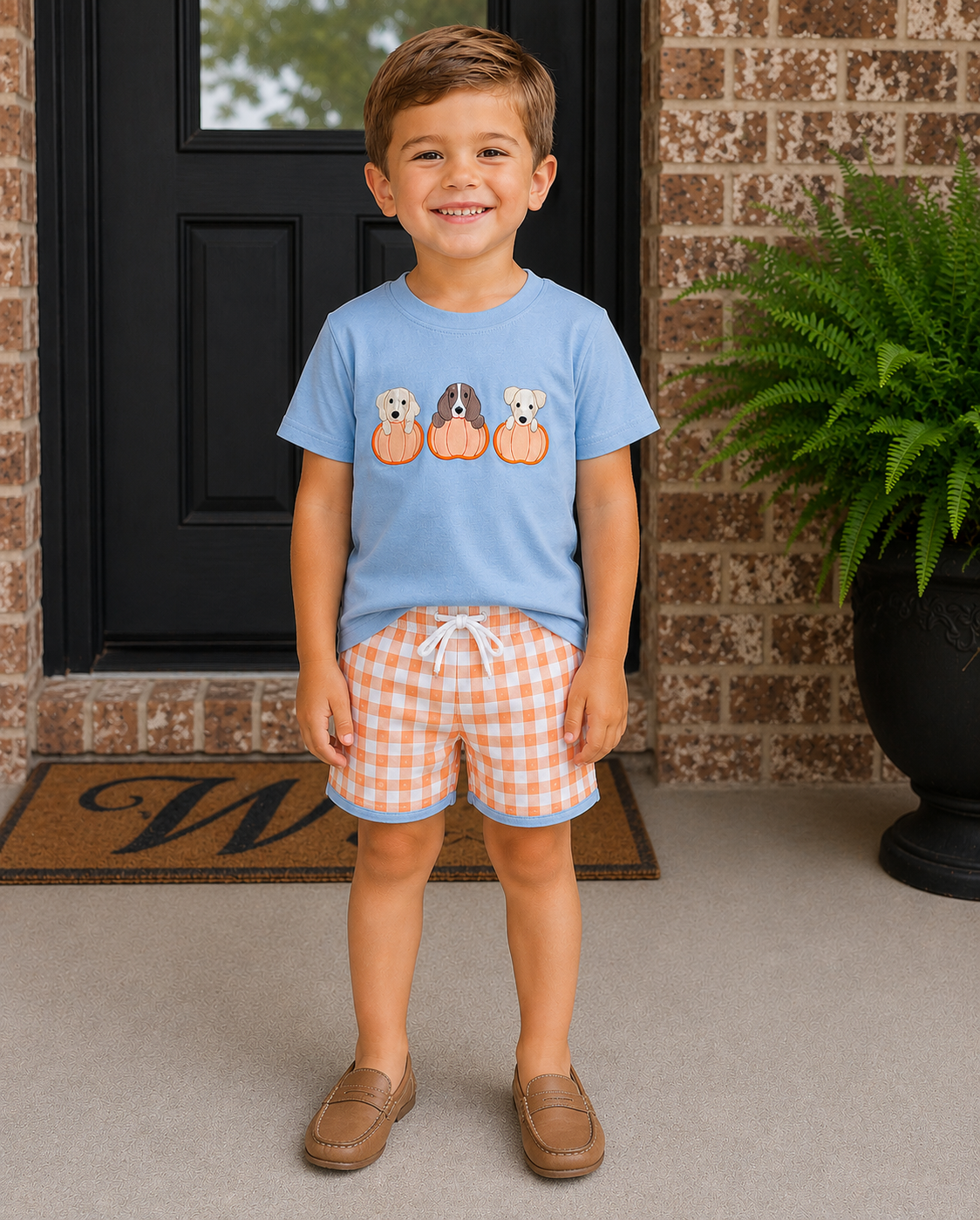 Pumpkin Dogs Shorts Set
