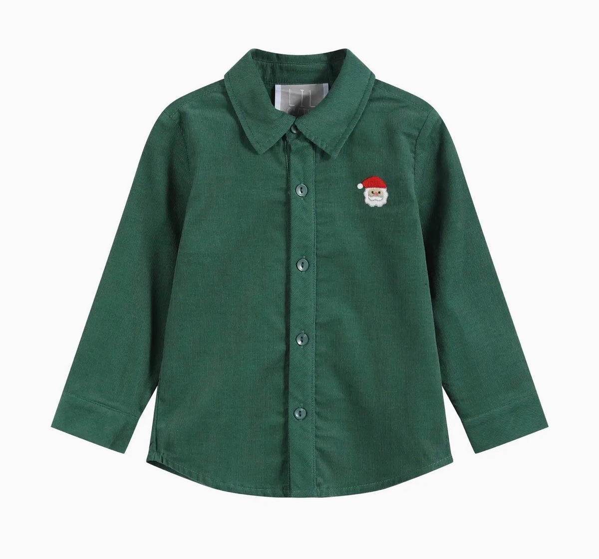 Green Corduroy Santa Dress Shirt