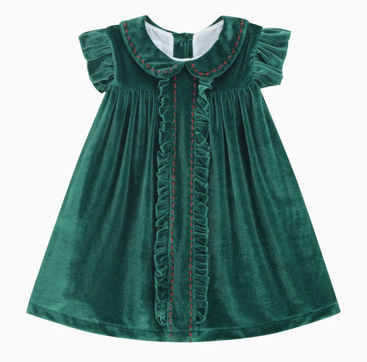 Green Velvet Holiday Dress