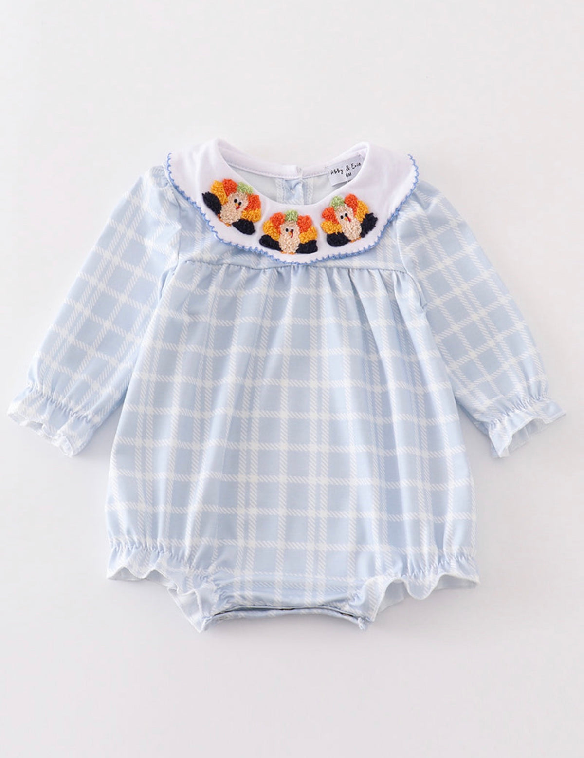 Teal Turkey Plaid French Knot Bubble