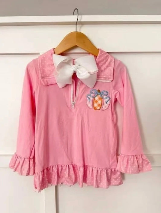 Embroidered Pumpkin Quarter Zip