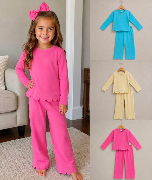 Cotton Scalloped Pants Sets