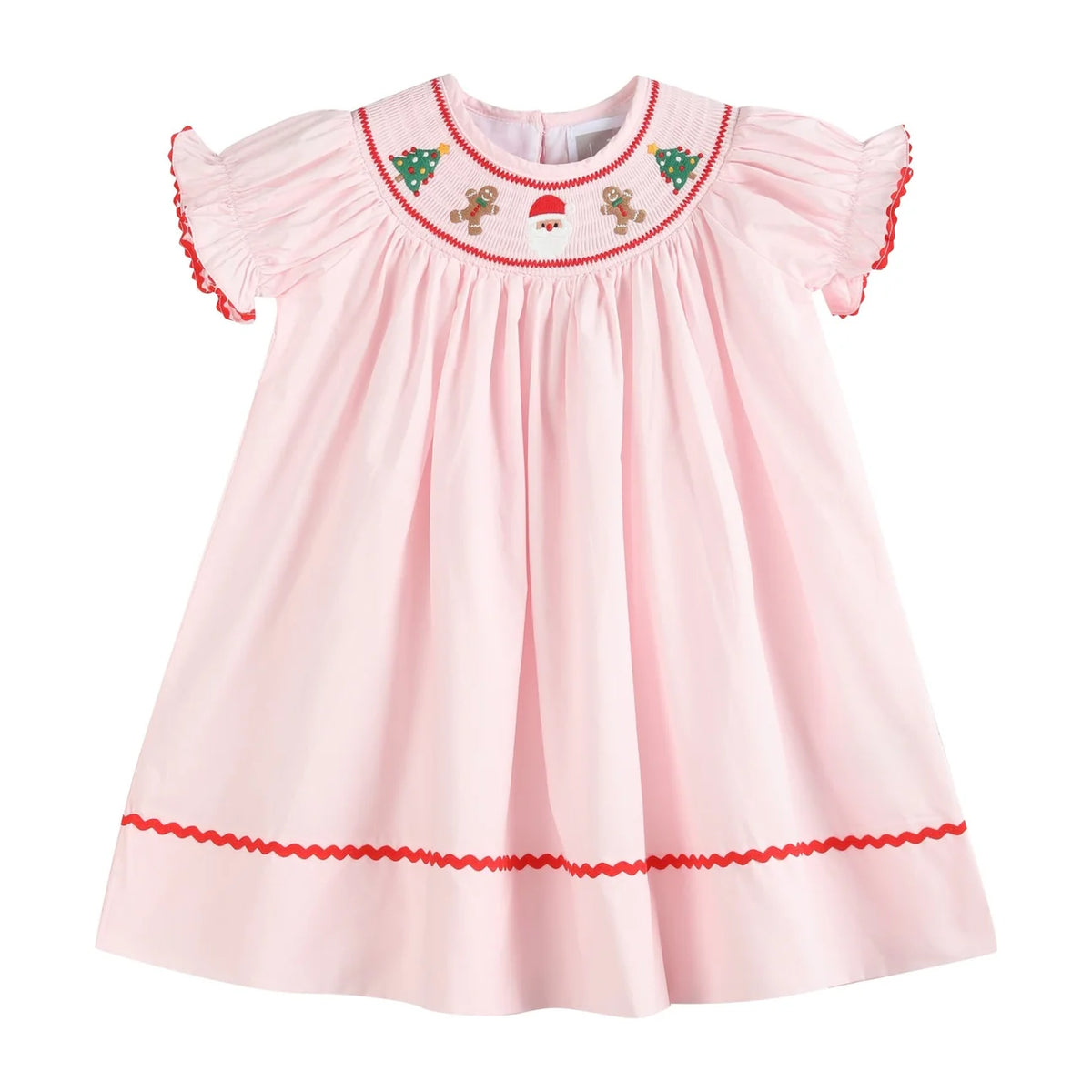 Pink Christmas Smocked Dress