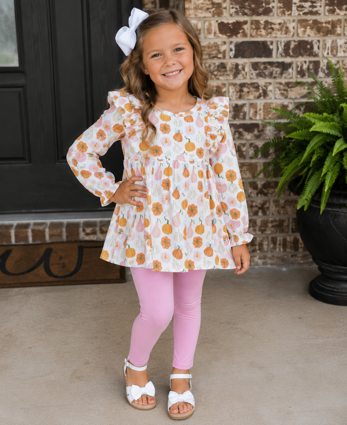 Fall Pumpkin Leggings Set