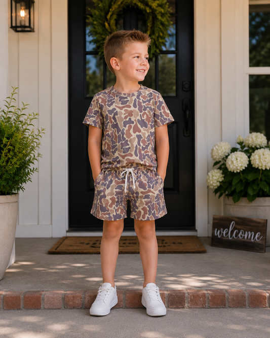 Boys Camo Shorts Sets